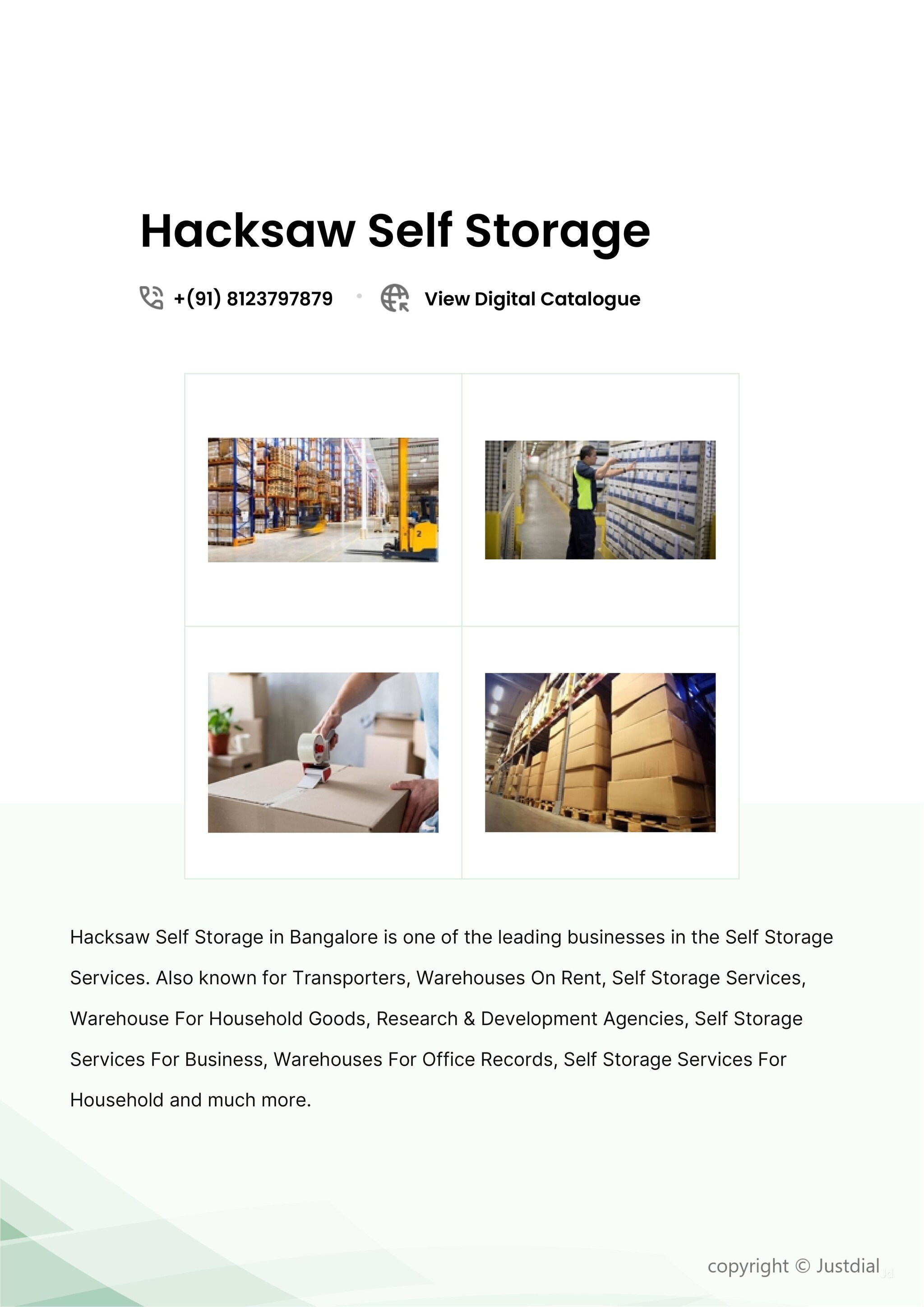 Hacksaw self storage discount