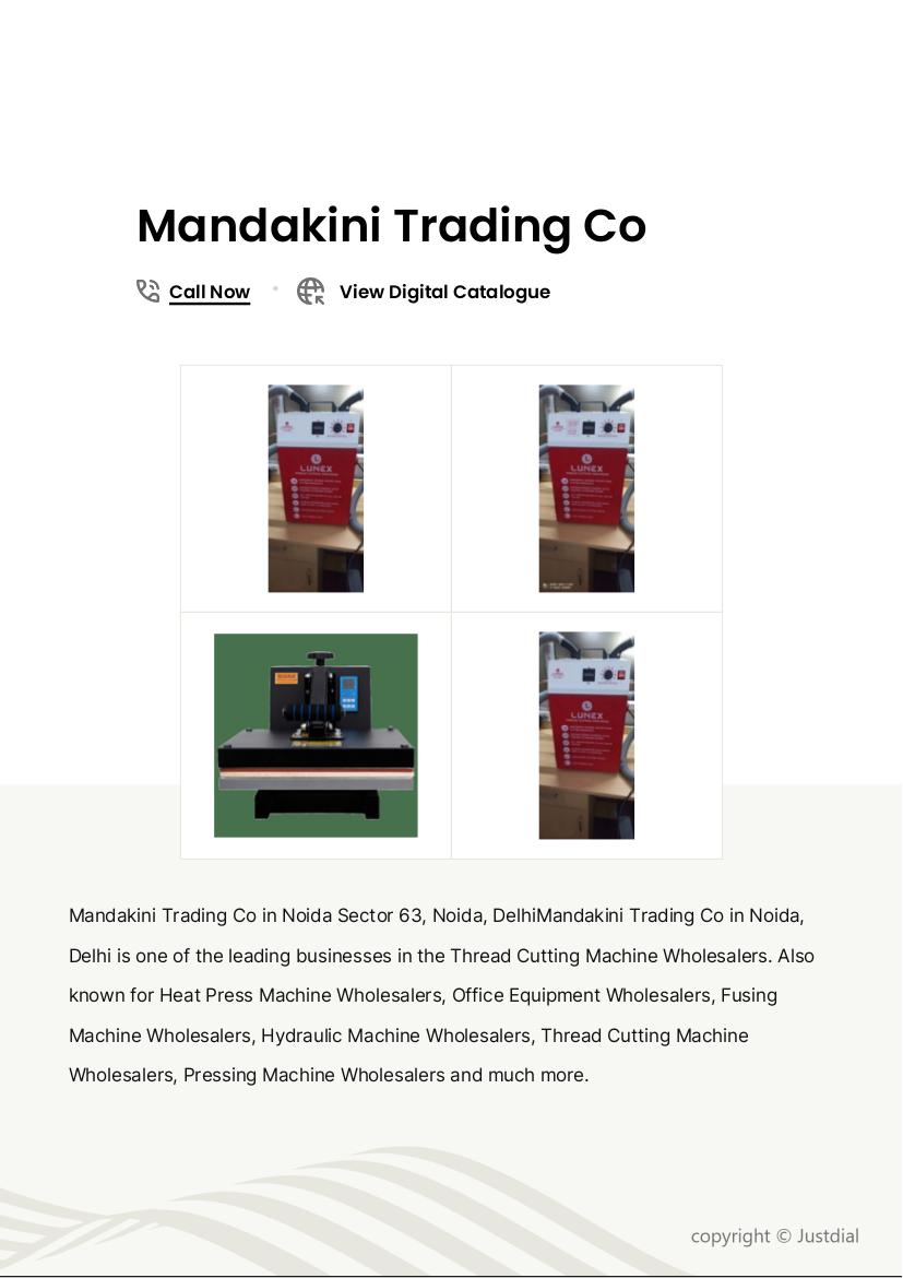 Mandakini Trading Co in Noida Sector 63, Noida - Best Thread Cutting  Machine Wholesalers in Noida - Justdial