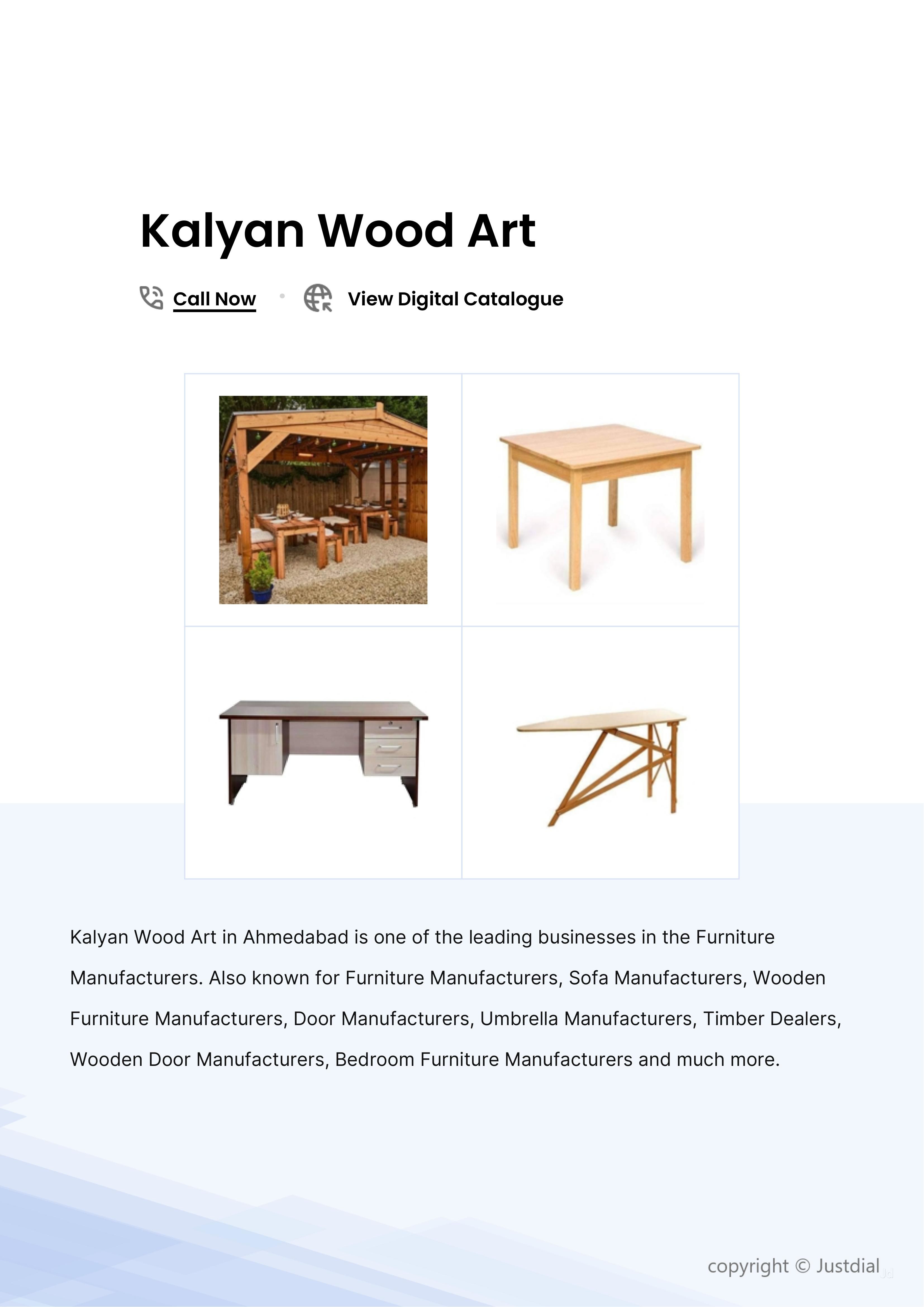 Kalyan Wood Art Manufacturer from Paldi, Ahmedabad, India Company