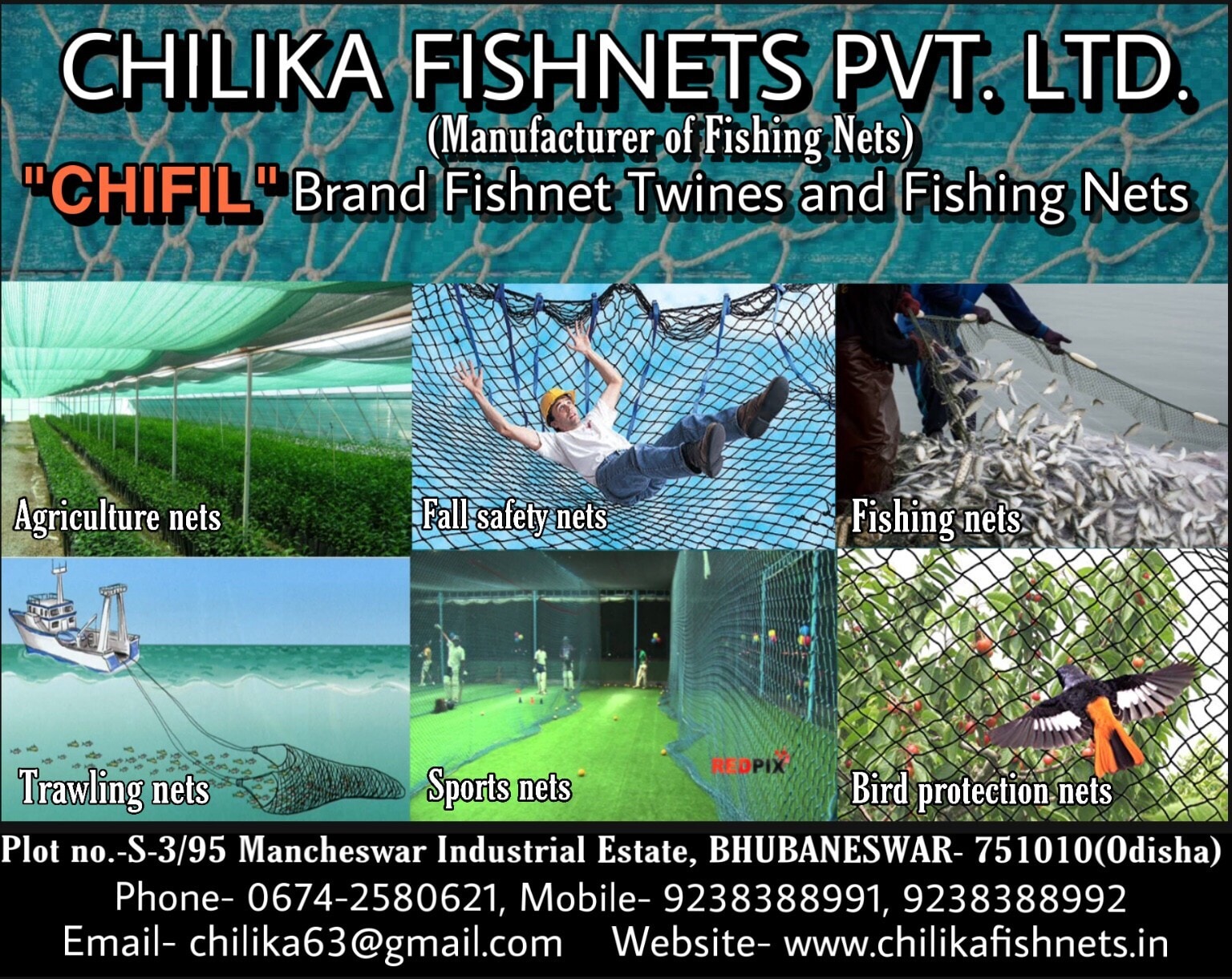 chilika fish net Chilika Fishnets Pvt Ltd in Mancheswar Industrial Estate, Bhubaneshwar -  Best Fishing Net Manufacturers in Bhubaneshwar