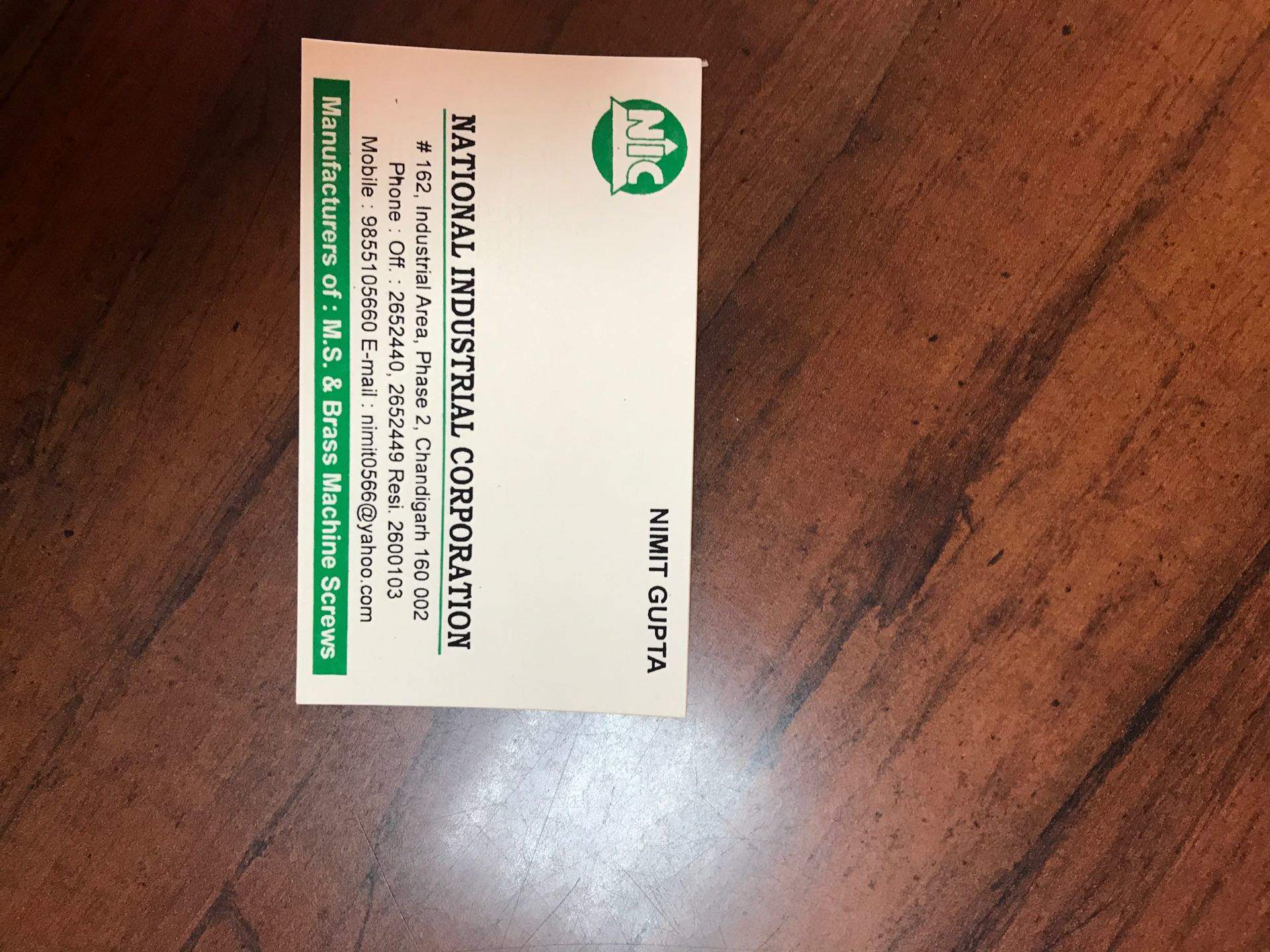 National Industrial Corporation in INDUSTRIAL AREA PHASE 2 CHANDIGARH,  Chandigarh - Best Screw Manufacturers in Chandigarh - Justdial