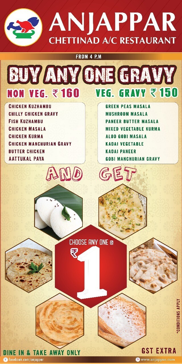 Anjappar Chettinad Restaurant in Kilpauk,Chennai Order Food Online