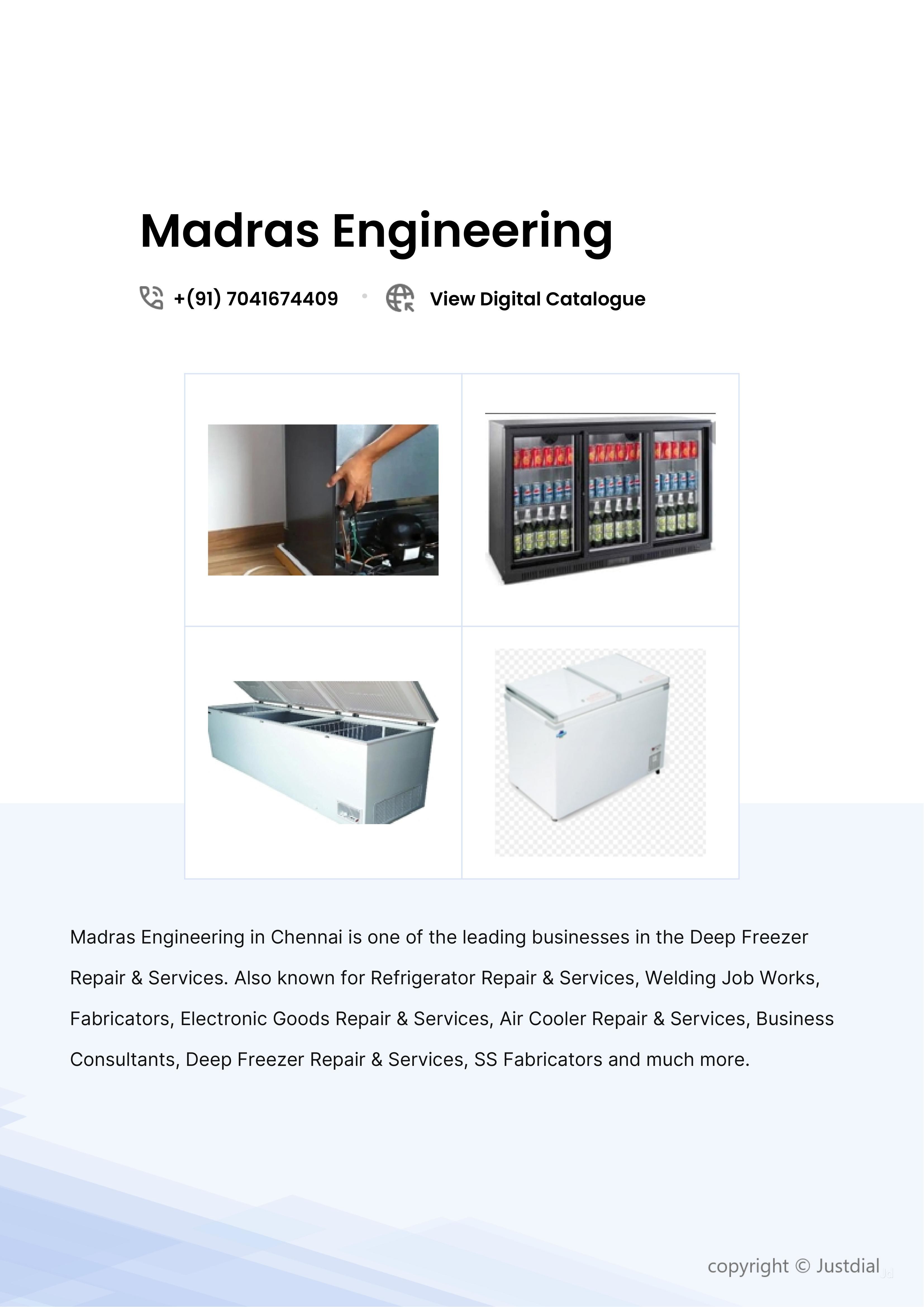 Madras Engineering Manufacturer from Guindy Industrial Estateguindy