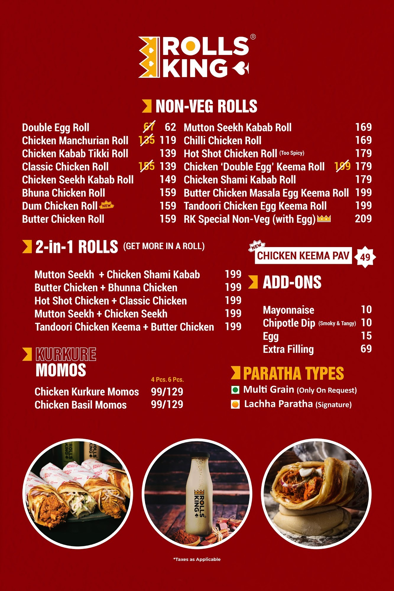 Rolls King in Old Rajender Nagar,Delhi Order Food Online Best Kathi