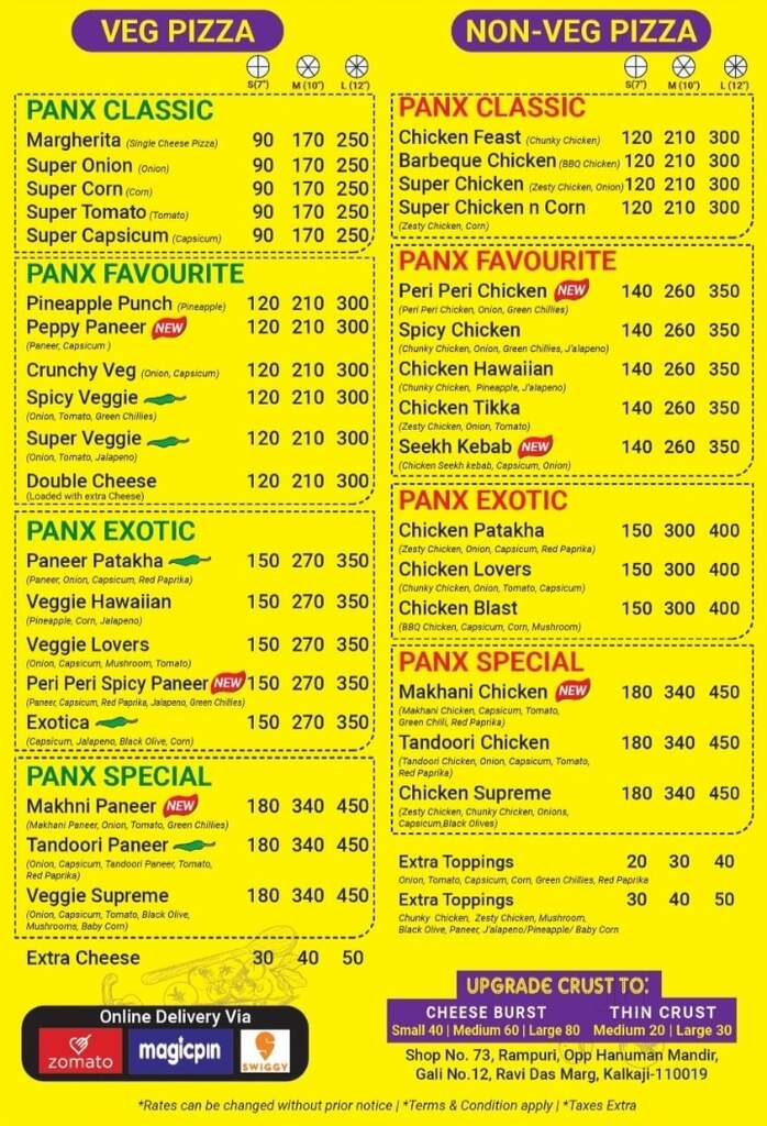 Panx Pizza in Govind PuriKalkaji,Delhi Order Food Online Best