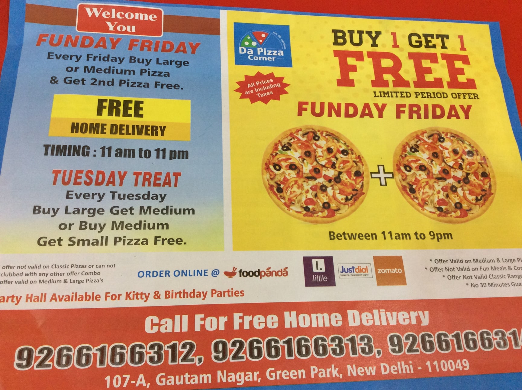Da Pizza Corner Pizza Outlets Delhi 