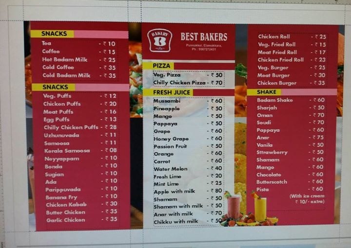 Discover 68+ best bakers cake menu super hot awesomeenglish.edu.vn