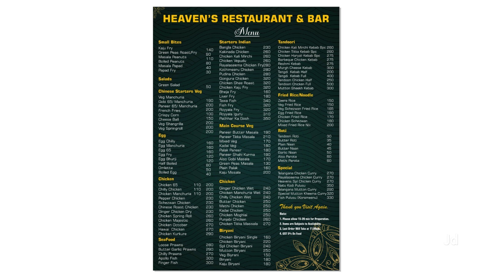Heavens's Restaurant & Bar in Uppal,Hyderabad Best Restaurants in