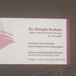 Dr. Dimple Kothari in Jagatpura Getor,Jaipur - Best Dermatology ...