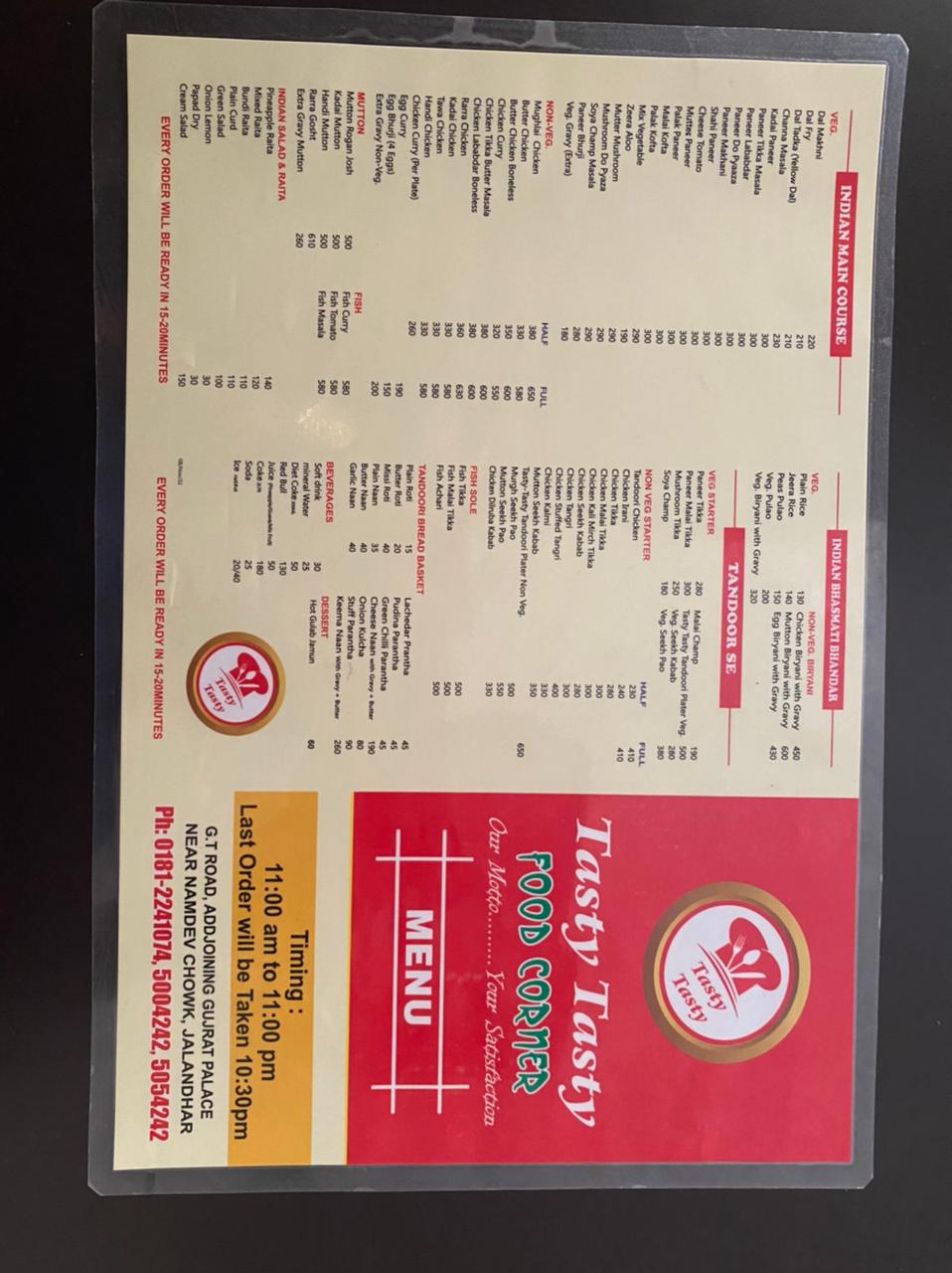 Tasty Tasty Food Corner in Shastri Nagar,Jalandhar Best Restaurants