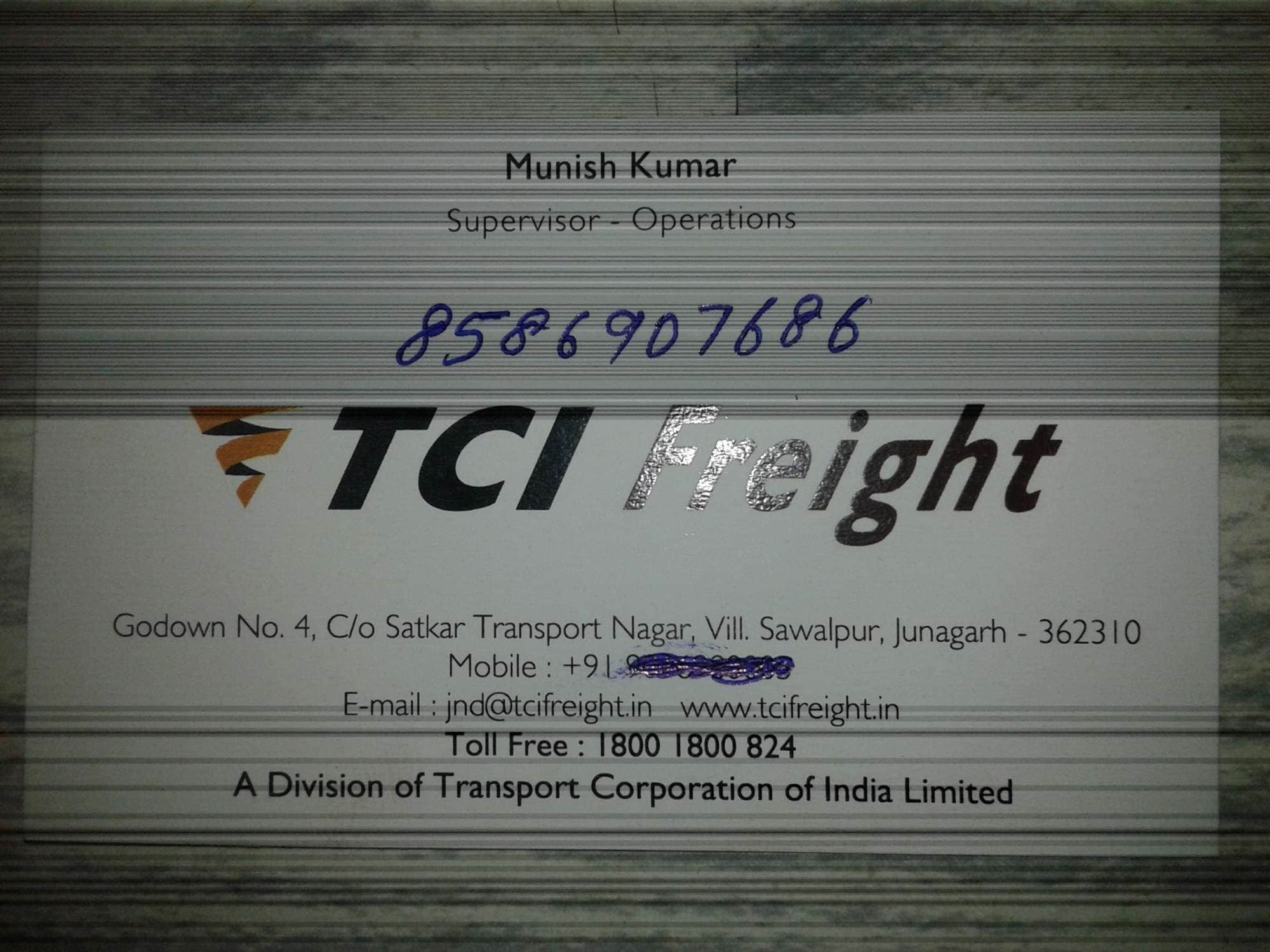 Tci Freight Transport Corporation Of India Ltd Tracking Number