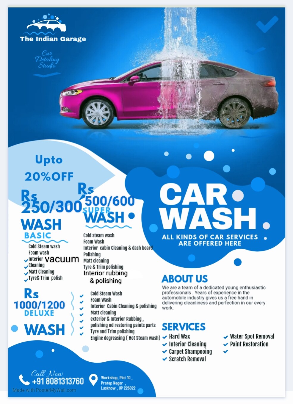 Top Self Serve Car Washing Services in Lucknow Best Self Service Car