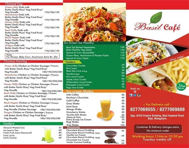 Basil Cafe in Kuntikana,Mangalore Order Food Online Best