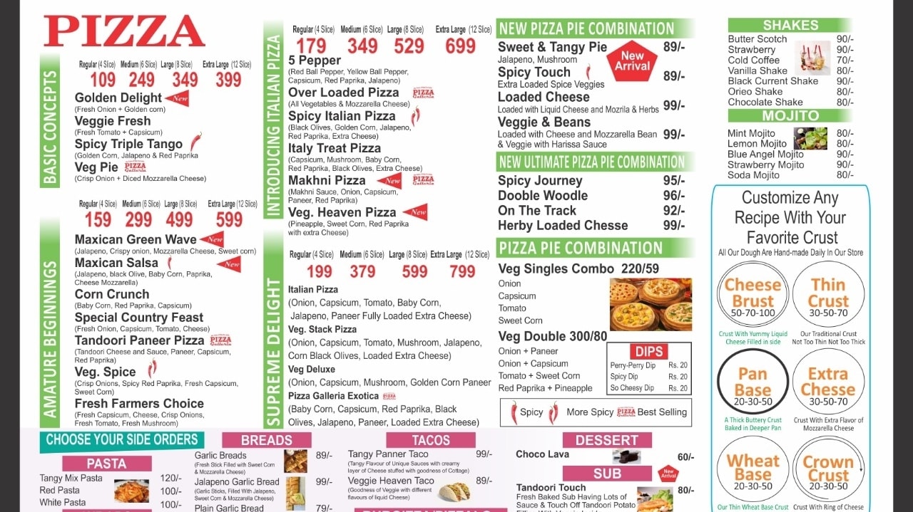 Pizza Galleria in Model Town,Panipat Order Food Online Best Pizza