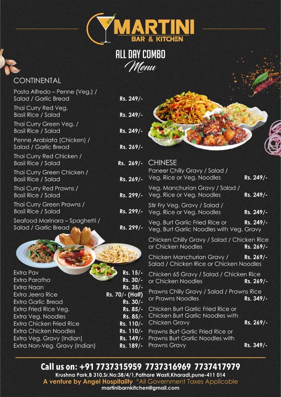 Martini Bar And Kitchen in kharadi,Pune Best Indian Delivery