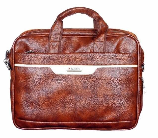 Caprese Croco Print Faux Leather Laptop Satchel – Large, Ochre Color, Branded Lining - View #2