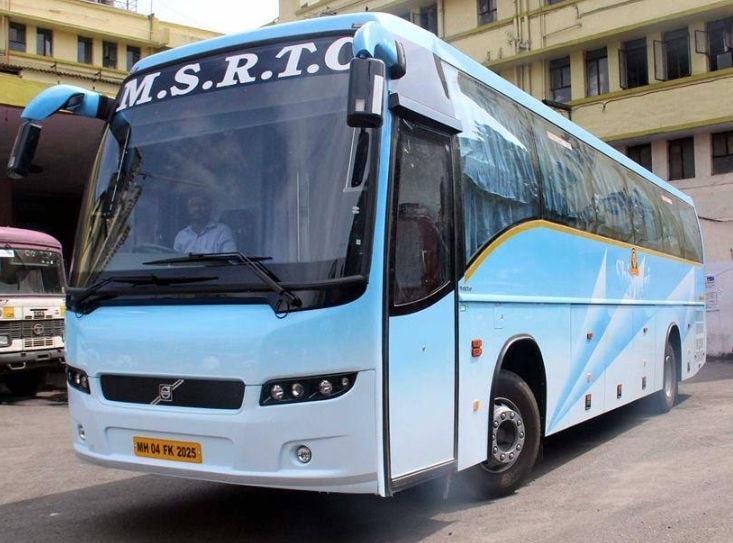 State Transport Bus Stand Near Flyover Bridge PMPML Bus Stop Alephata, pune