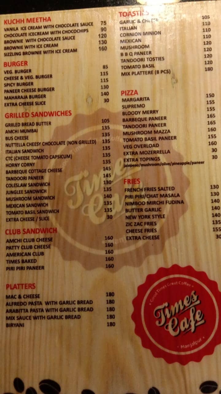 Times Cafe in Beside Shell Petrol Pump Akashwani,Vadodara Best Coffee