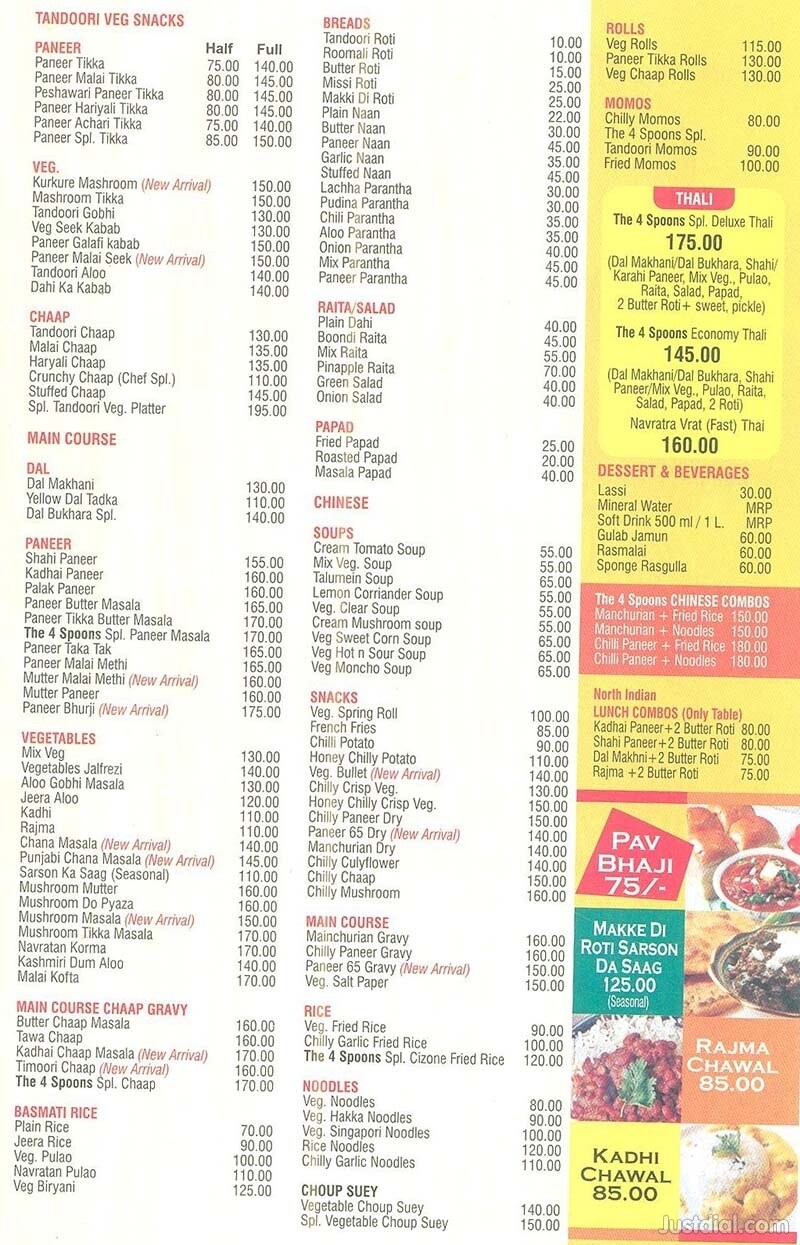 The 4 Spoons in Vaishali Sector 4,Delhi Best Indian Restaurants in Delhi Justdial