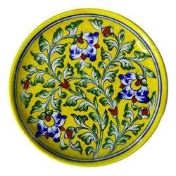 Buy Aurea Blue Pottery Decorative Wall Plate 8 For Drawing Room
