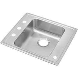 22 Gauge Stainless Steel 25 X 21.25 X 5.375 Single Bowl Top Mount Kitchen Sink