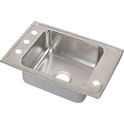 Elkay Lustertone DLSR272210PD1 Single Bowl Dual Mount Stainless Steel Sink with Perfect Drain