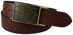 levi's brown leather belt mens