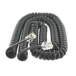 10 feet RJ11 4P4C Modular Telephone Handset Cable Receiver Coil Cord Wire Black