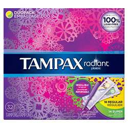 Buy Tampax Pearl Regular Tampons With Plastic Applicator