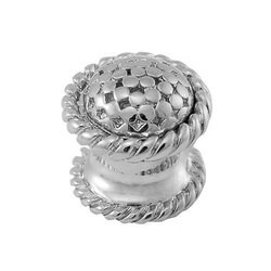 Vicenza Designs K1169 Sanzio Leather Knob Antique Nickel Brown Large