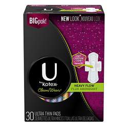 Buy U By Kotex Heavy Flow Pads Ultra Thin 30 Pads Features