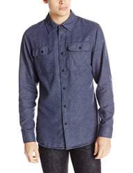 Burnside Mens Carter 2 Solid Flannel Button Down Long Sleeve Shirt