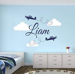 Buy Custom Airplanes Name Wall Decal Baby Boy Room Decor