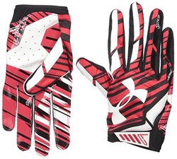 red and black under armour football gloves