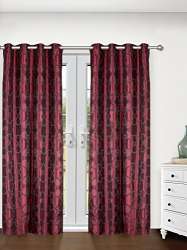 S9home By Seasons Premium Quality Contemporary Wine Curtain Set