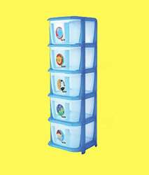Gadgets Appliances 5 Drawer Blue Medium Plastic Tower Storage For
