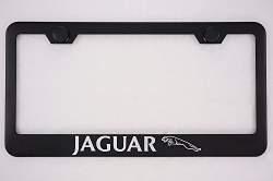 STAINLESS STEEL Chrome Metal License Plate Frame w//Screw caps JAGUAR LOGO