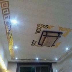 Jermyn Acrylic 3d Mirror Ceiling Border Wall Stickers Gold