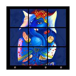Buy Yaya Cafe Printed Blissful Lord Ganesha Key Holder Mosaic