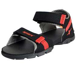 sparx men black red sandals