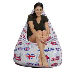 Buy Londan Style Canvas Hd Printed Bean Bag With Beans Filled Xxl