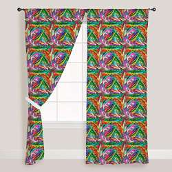 Artzfolio Bright Feathers Door Amp Window Curtain Silk 3feet X