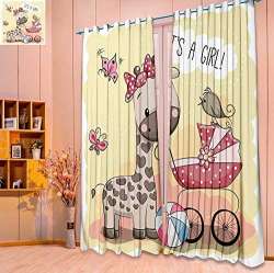 Linen Curtains Greeting Card It S A Girl With Baby Carriage And