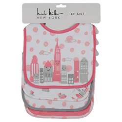 Nicole Miller New York Baby Girls 4 Pack Printed Bibs Skyline