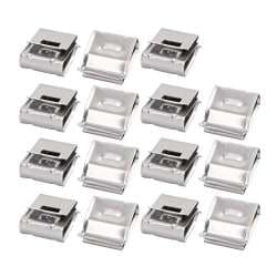 uxcell 15Pcs Solar Mounting Stainless Steel Flat Cable Clamp Fit for 2 x 5mm Dia Cable