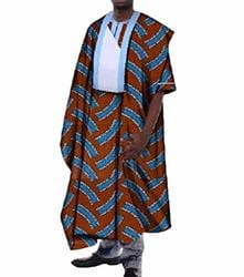 Abetteric Mens African Floral Print Dashiki Vogue Long Sleeve Shirts Tops
