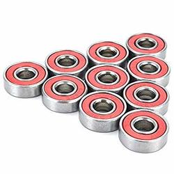 10pcs Red Sealed Deep Groove Skateboard Ball Bearing 608 2RS 8x22x7mm