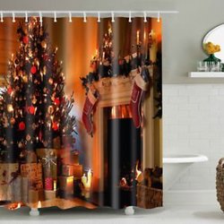 Polyester Waterproof Fabric Shower Curtain Bath Mat Rug All kinds of Cactus 4196
