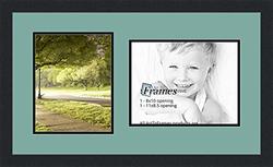 ArtToFrames Collage Photo Frame Double Mat with 2-8.5x11 Openings and Satin Black Frame
