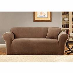 Sure Fit Stretch Metro 1 Piece Sofa Slipcover Brown Metro 1 Piece Sofa Slipcover Brown
